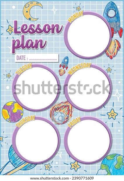 Vector Cartoon Illustration Students Lesson Plan Stock Vector (Royalty ...