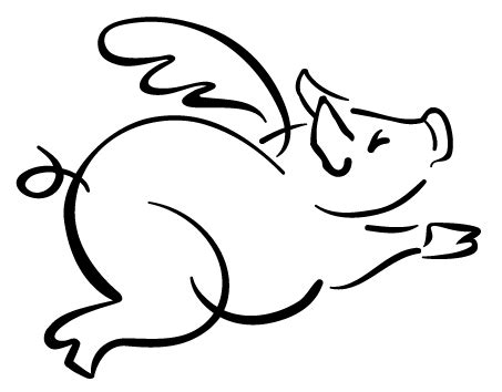 Free flying pig clipart flying pig outline pigs – Clipartix