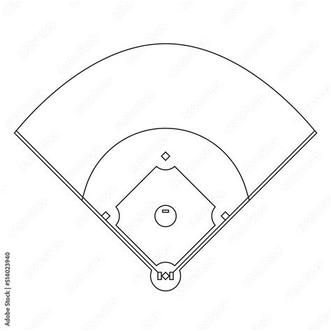 Baseball Diamond Clipart Black And White