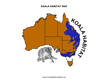 Koala Habitat map for Kids