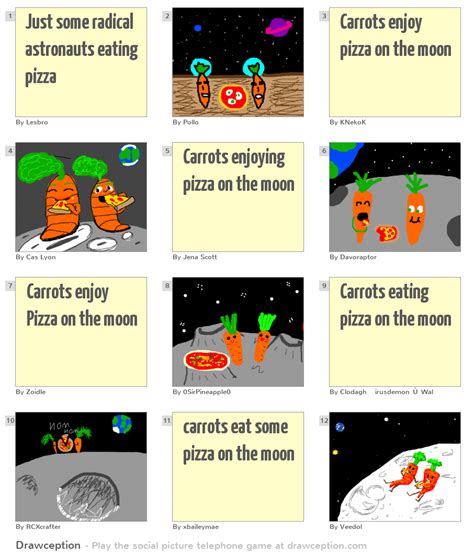 Just some radical astronauts eating pizza - Drawception