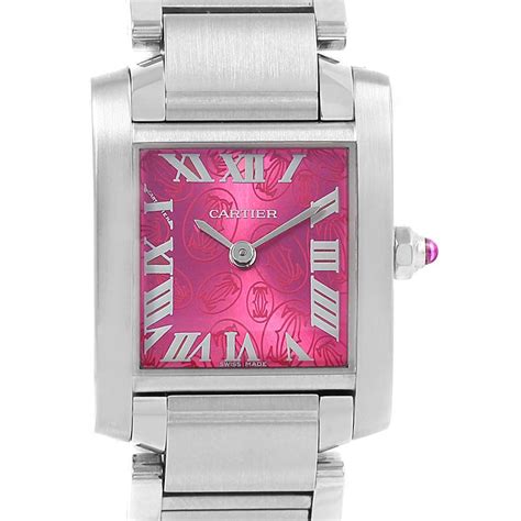 Cartier Tank Francaise Raspberry Dial Limited Edition Watch W51030Q3 ...