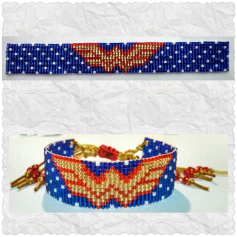 Beaded Wonder Woman Bracelet by ravenarcana on DeviantArt