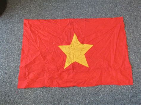 Vietnam War NVA yellow star on red flag | #3820942729