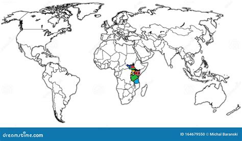 East African Community Territory on World Map Stock Illustration - Illustration of isolated ...