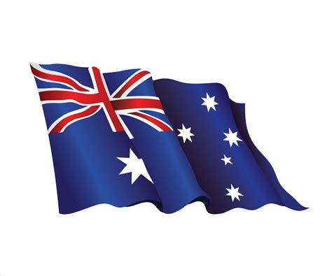 drapeau de l'australie. vecteur. illustration, de, a, onduler, drapeau australien, contre, fond ...