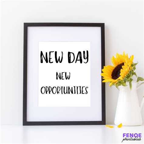 New Day New Opportunities Printable, Quote Print, Printable Wall Art ...