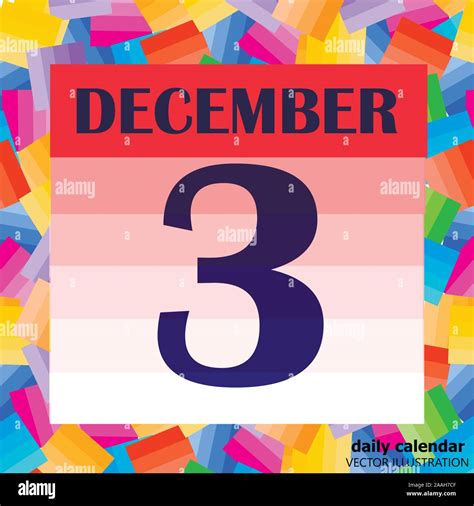 December 3 icon. For planning important day. Banner for holidays and ...