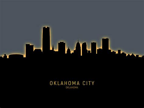 Oklahoma City Skyline Digital Art by Michael Tompsett - Fine Art America