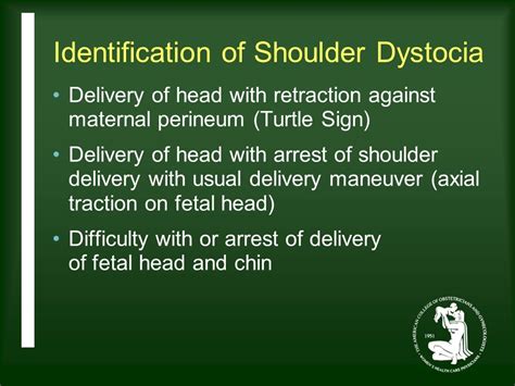 Shoulder Dystocia Turtle Sign