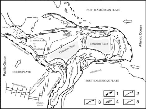 Structural sketch map of the Caribbean area (modified from Beccaluva et... | Download Scientific ...