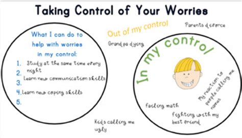 Taking Control of My Worries Worksheet - Amped Up Learning