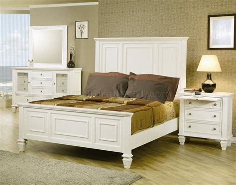 Sandy Beach Bedroom 5Pc Set 201301 in White w/Options