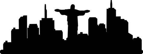 Brazil Skyline city silhouette wall sticker - TenStickers