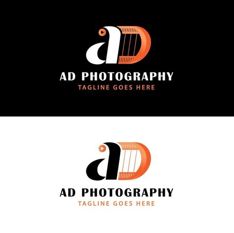 Letter AD photography logo - Videography logo 14456878 Vector Art at Vecteezy