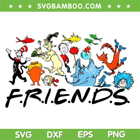 Dr Seuss Friends SVG PNG