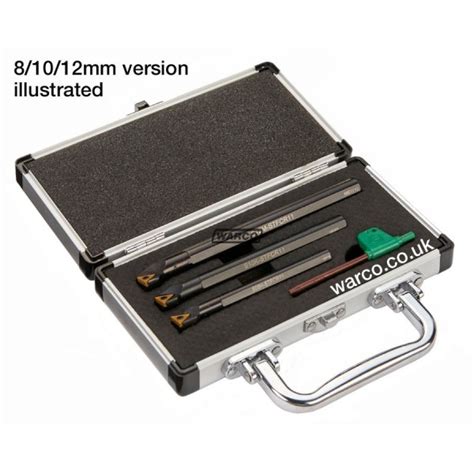 Indexable Boring Bar Lathe Tool Replaceable Tip Metal Case Set