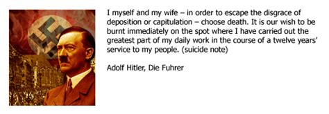 Famous Suicide Words - Adolf Hitler - Die Fuhrer - Suicide Note