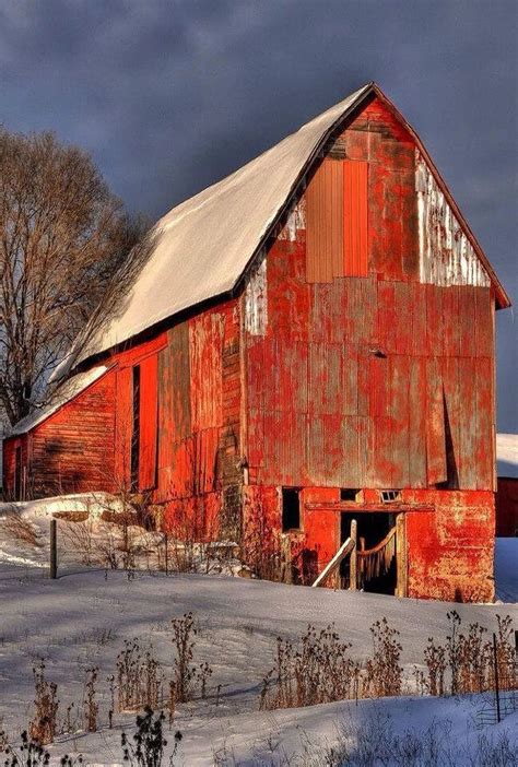 Wonderful Barns And Farms 54 | Barn, Old barns, Winter scenes