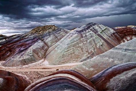 The Bentonite Hills, Utah. Actually, they are formed of layers of soft ...