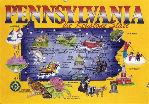 Large tourist map of Pennsylvania state | Pennsylvania state | USA | Maps of the USA | Maps ...