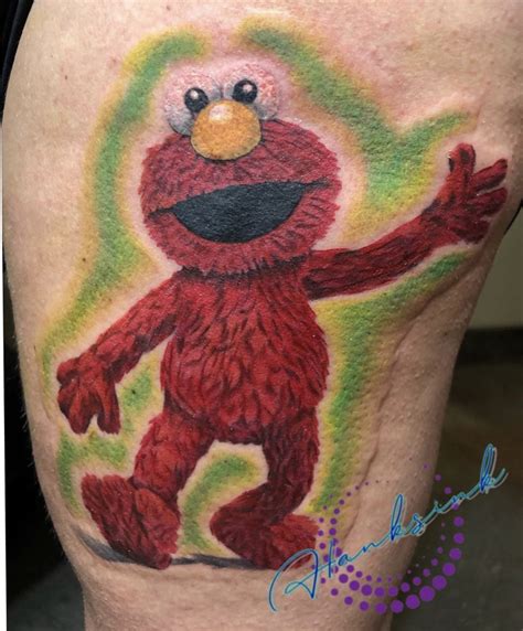 Elmo Cartoon Tattoo