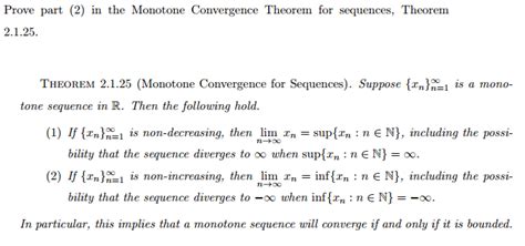 Solved Prove part (2) in the Monotone Convergence Theorem | Chegg.com