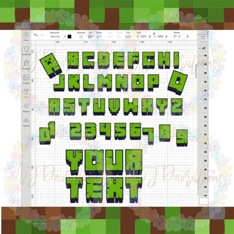 Minecraft Font Alphabet and Number PNG SVG Files Only - Etsy Ireland