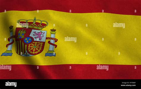 Realistic Ultra-HD flag of the Spain waving in the wind. Seamless loop ...