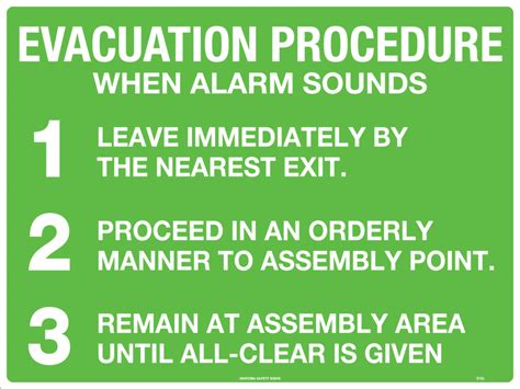 Evacuation Procedure | First Aid Signs | USS