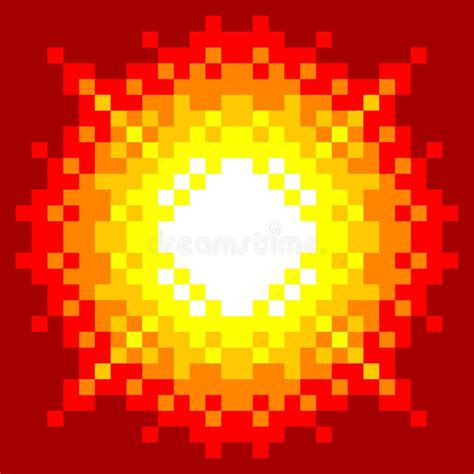 8-Bit Pixel-art Explosion stock vector. Illustration of heat - 32874679