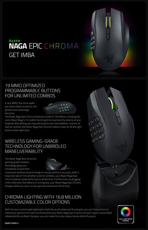 Buy Razer Naga Epic Chroma Wireless MMO Gaming Mouse [RZ01-01230100 ...