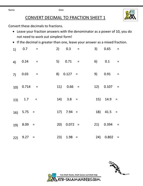 Convert Decimal to Fraction