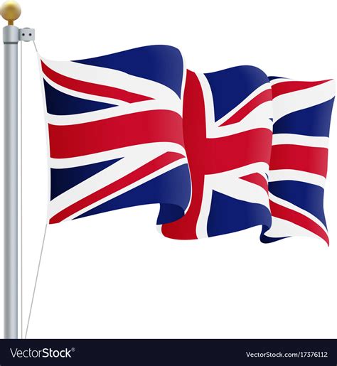 Waving united kingdom flag uk isolated Royalty Free Vector