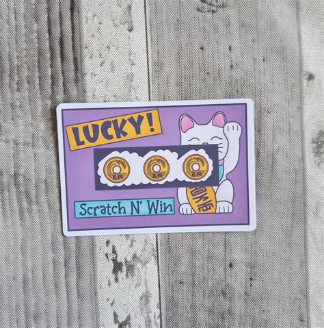 Lucky Scratch Card Vinyl Sticker - Yoreki LTD