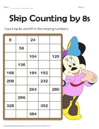 Skip Counting by 8s Worksheets