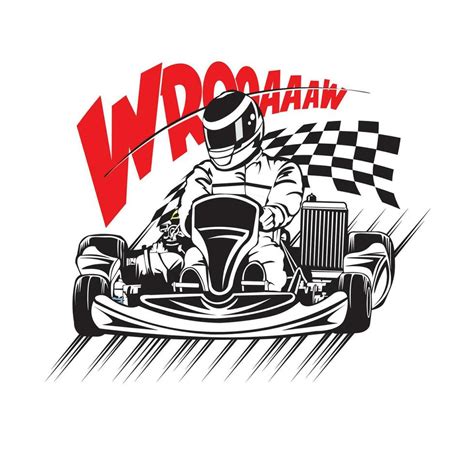 Go Kart racing vector illustration in colorful design, good for event ...