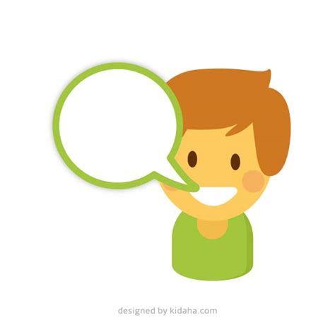 Boy with speech bubble free educational clip art – KIDAHA