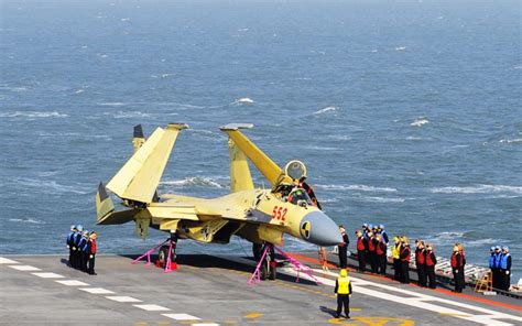 J-15 Flying Shark Back at Flight Deck of Liaoning CV16 Aircraft Carrier | Global Military Review