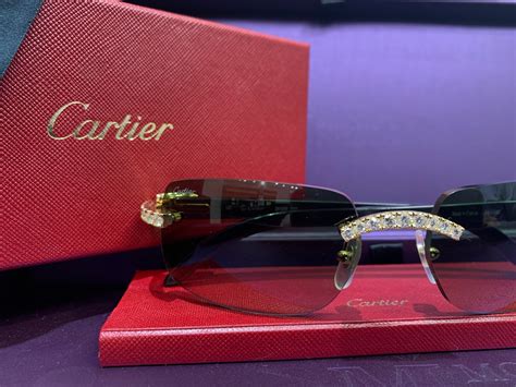 Cartier 5 carat Diamond Sunglasses Black Horn – Monica Jewelers