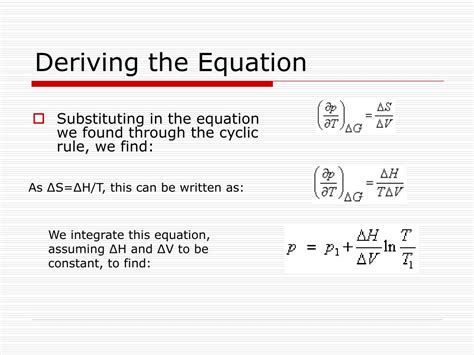 PPT - Clausius-Clapeyron Equation PowerPoint Presentation, free ...