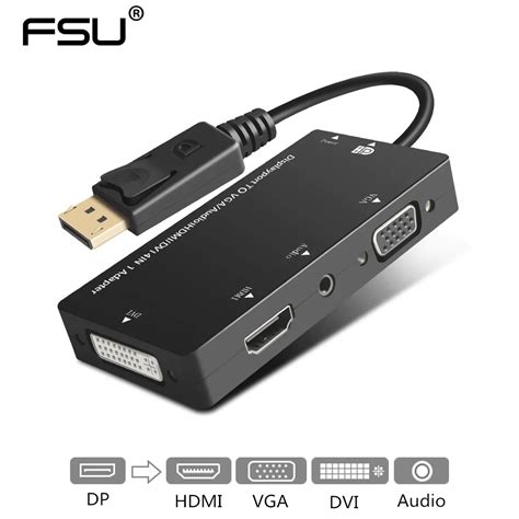 3 in 1 DisplayPort Display port To HDMI DVI VGA Audio Adapter 1080p ...