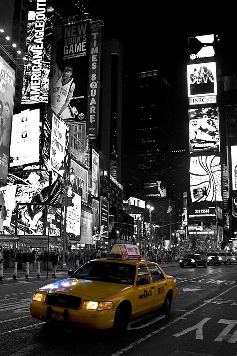 New York, Time, Time Square, Black White, new york, yellow cab, travel, building, black, cab ...