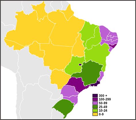 map of Brazil (Population Density) : Worldofmaps.net - online Maps and ...