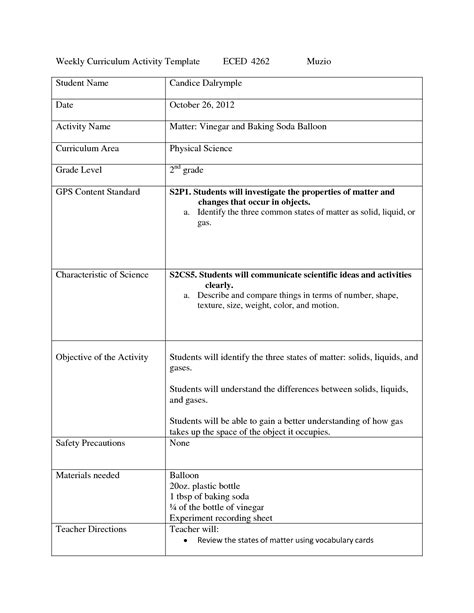 Baking Soda Vinegar Balloon Experiment Worksheet