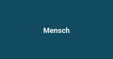 Mensch | Wie Sagt Man Auf Deutsch