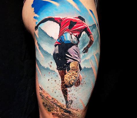 Trail running tattoo by Michael Taguet | Photo 26639