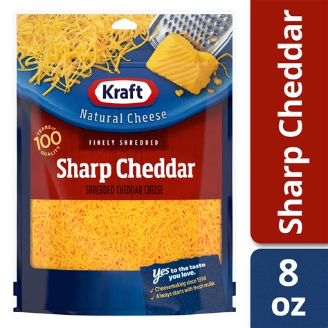 Kraft Sharp Cheddar Finely Shredded Cheese, 8 oz Bag - Walmart.com - Walmart.com