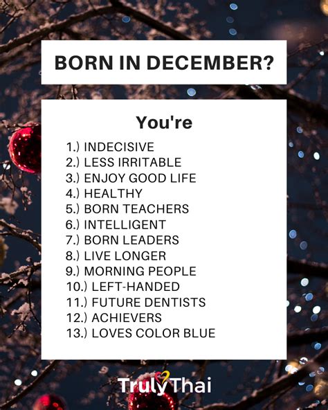 Are you born in December? | TrulyThai | Birth month quotes, December quotes, Baby quotes