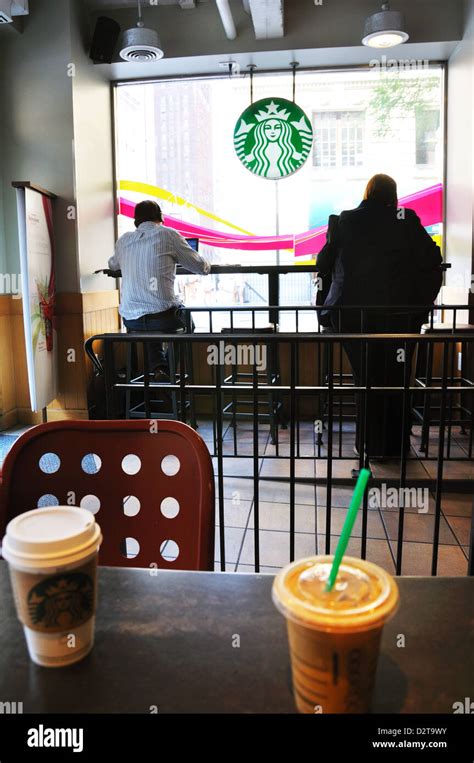 Starbucks interior, New York City, USA Stock Photo - Alamy